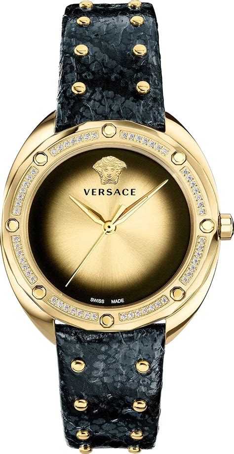 versace shadov diamond vebm008|Versace 38mm Shadov Diamond Pave Watch, Black/Champagne.